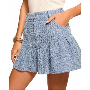 NWT RAMY BROOK MINI TWEED DENIM SKIRT